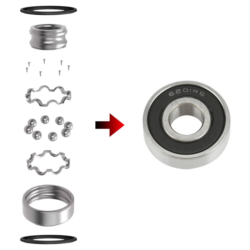 GREHUA Mini Bike Wheel Bearing Front and Rear for Coleman CT100U CC100X KT196 Motovox MBX10 MBX11 Baja Motorsports 97cc Doodle Bug Classic 80cc 105cc Realtree RT100 RT200 Go Kart Parts 6201RS - Image 4
